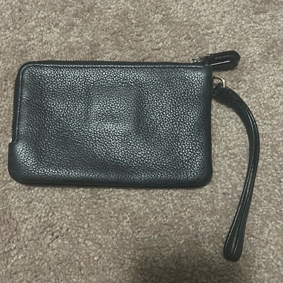 #C4 Coach Black Pebbled Leather Wristlet Wallet - Picture 9 of 9